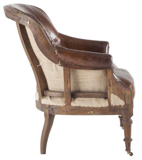 Home Trends & Design Grosvenor Shakespeare Vintage Cigar/Walnut Accent Chair-3