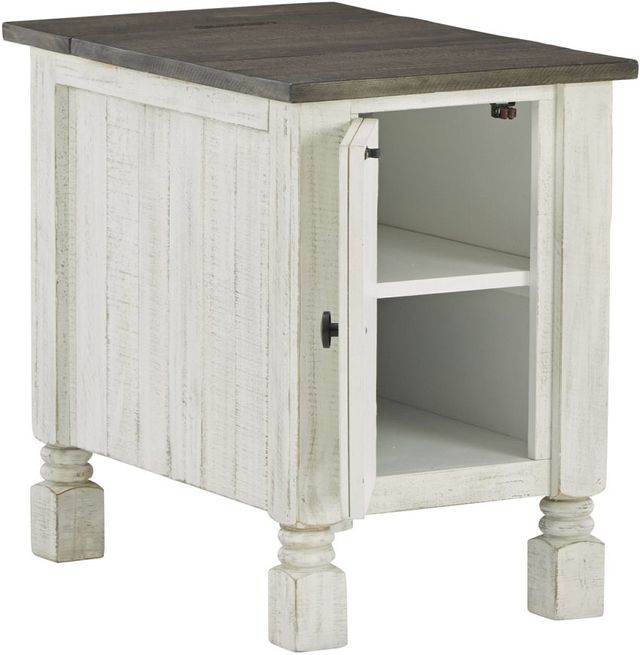 Signature Design by Ashley® Havalance Gray Chairside End Table with Distressed Vintage White Base-2