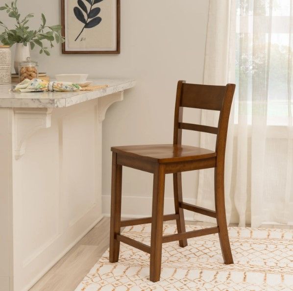 Linon Torino Walnut Counter Stool-1