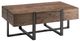 Magnussen Home® Prescott Rustic Honey Condo Cocktail Table with Metal Base -0