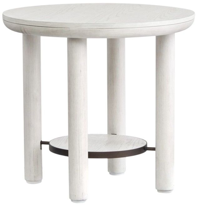Magnussen Home® Sunset Cove Moonlight Pearl Round End Table-0