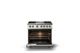 Viking® 5 Series 36" Pure White Pro Style Dual Fuel (NG) Range with Polished Chrome Trim-1
