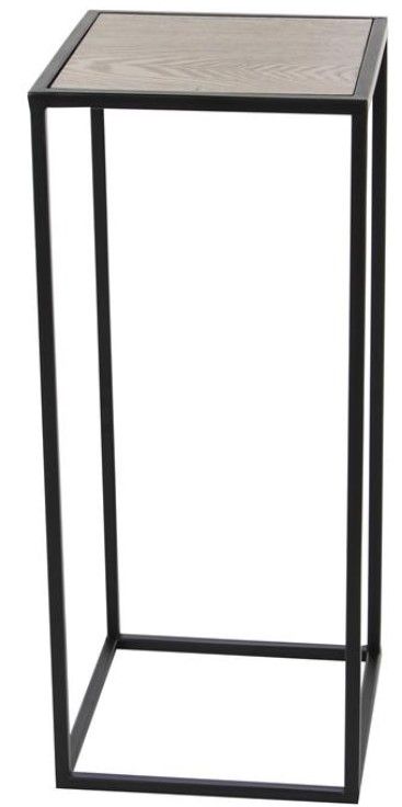 Deco Marche 2-Piece Brown Side Table with Black Base-1