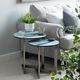 Crestview Collection Blue Nesting Table Set with Stainless Steel Base-1