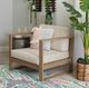Linon Brinley Beige/Natural Brown Eucalyptus/Fabric Outdoor Arm Chair-1