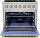 Hauslane HausPro Range 36" Stainless Steel Pro-Style Gas Range with Satin Brass Knobs-2