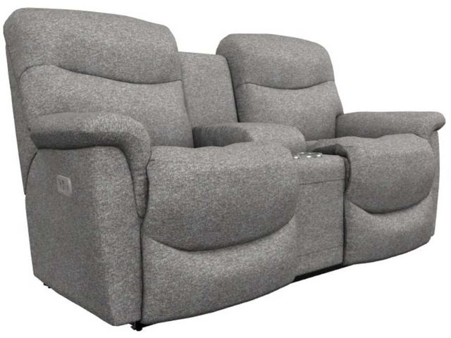 La-Z-Boy® James Smoke Power Reclining Loveseat with Headrest and Console-0