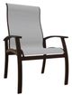Telescope Casual Belle Isle Abalone/Kona Aluminum/Fabric Outdoor Sling Supreme Arm Chair with Chestnut Rustic Polymer Arm Accent-0
