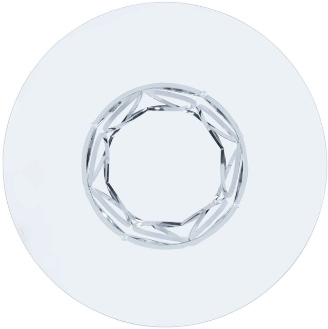 Elements International Merlin Glass Top Round Dining Table with Chrome Base-1