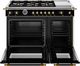 Bertazzoni Heritage Series 48" Fingerprint Resistant Nero Matt Pro Style Dual Fuel Range with Gold Accents-1