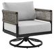 Armen Living Alegria/Menorca 3-Piece Black/Grey Outdoor Conversation Set-2