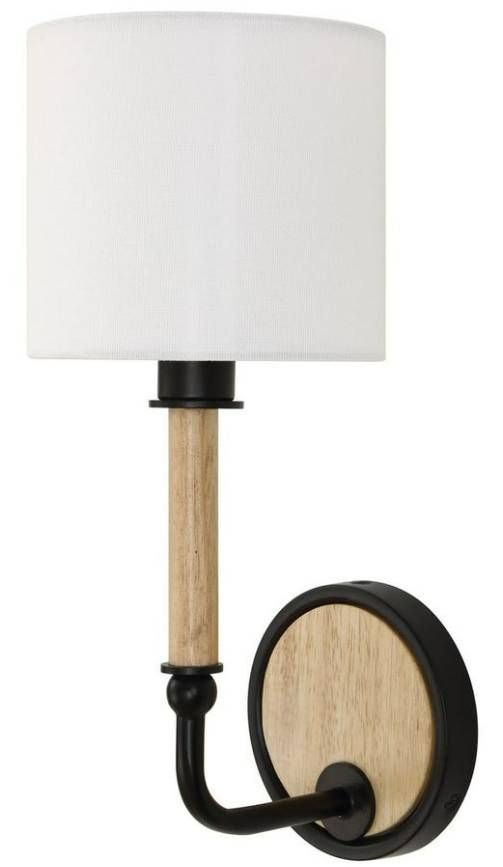Uttermost® Franconia Blond Wood/Matte Black Sconce-3