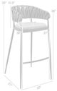 Armen Living Giovanni Black/Gray Bar Stool-2