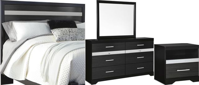 Signature Design by Ashley® Starberry 4-Piece Black Queen Panel Headboard Bedroom Set-0