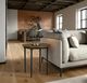 Nest Home Collections Chloe Antique Natural End Table with Black Base-1
