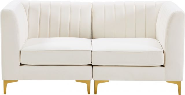 Meridian Furniture Alina 2-Piece Cream Modular Sectional Loveseat-2