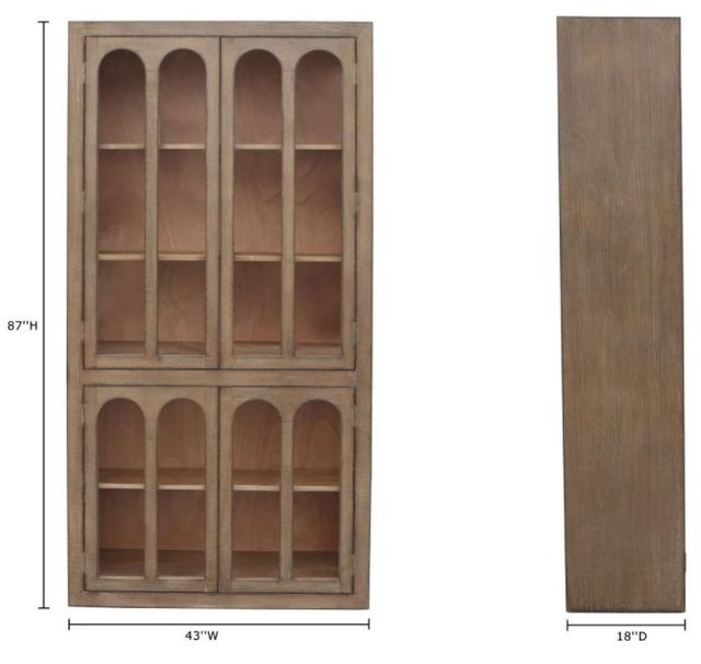 Nest Home Collections Delia Antique Natural Tall Cabinet -2