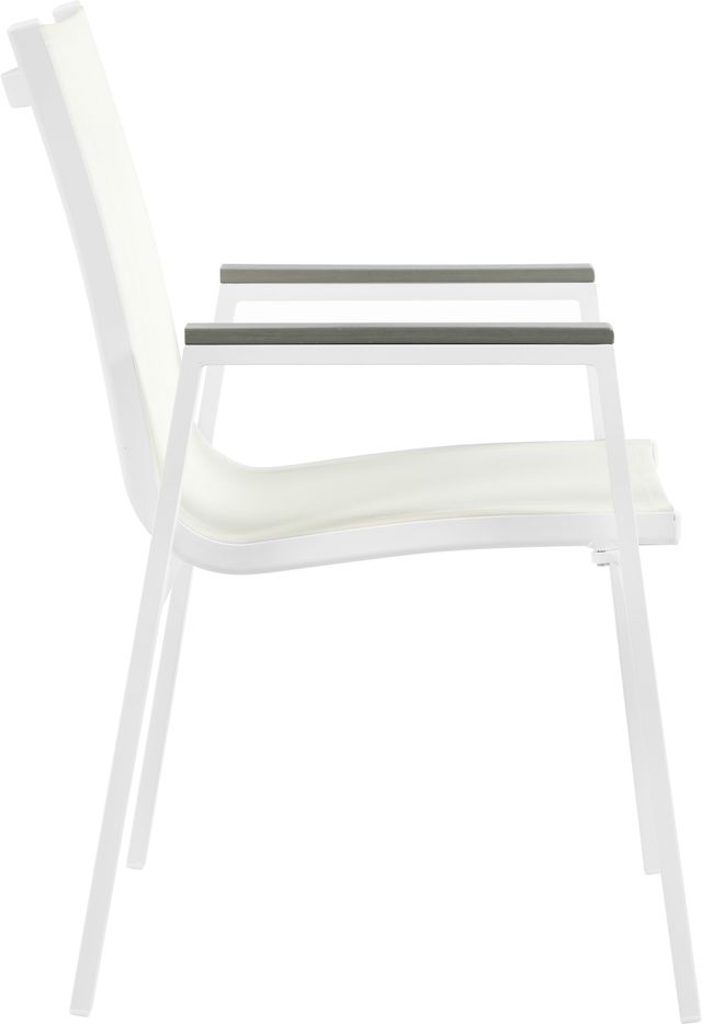 Meridian Furniture Nizuc 2-Piece White Outdoor Patio Mesh Dining Arm Chairs-2