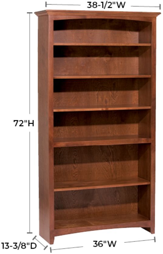 Whittier Wood® Furniture Customizable McKenzie 36" x 72" Bookcase-1