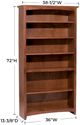 Whittier Wood® Furniture Customizable McKenzie 36" x 72" Bookcase-1