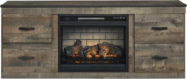 Signature Design by Ashley® Trinell Brown 60" TV Stand with Electric Fireplace-1
