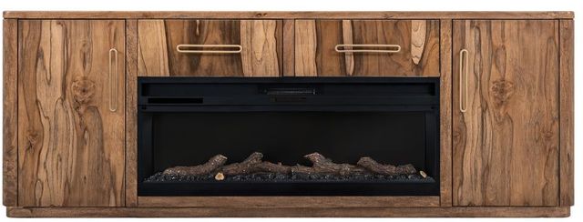 International Furniture Direct Balam Brown 80" TV Stand with Fireplace-0