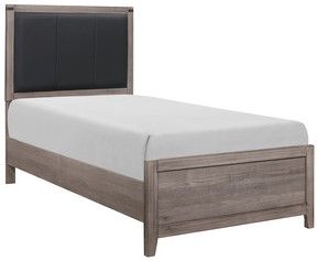 Mazin Furniture Woodrow 4 Piece Gray Twin Bedroom Set-2