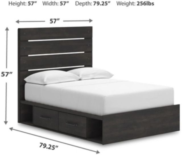 Signature Design by Ashley® Delmorta Dark Gray 4-Drawer Youth Full Storage Panel Bed-2