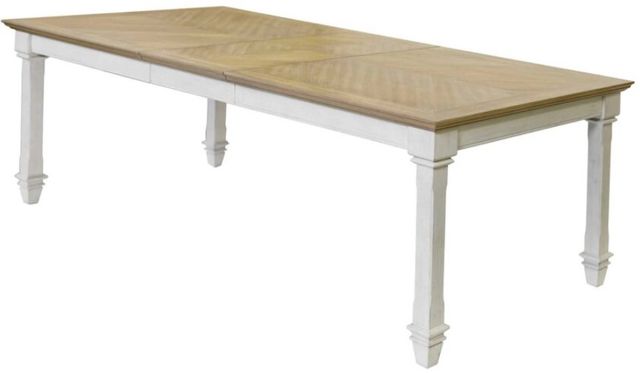 Martin Furniture Hartford Brown Extension Dining Table with Cream Base-1