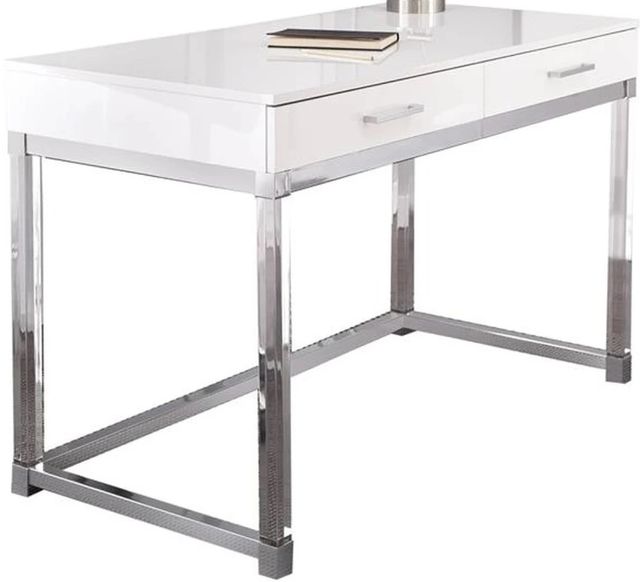 Steve Silver Co. Everett White Desk with Clear Base-0
