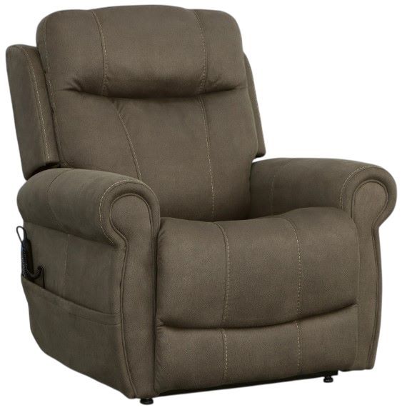 Flexsteel® Stewart Mossy Grey Power Lift Recliner with Power Headrest and Lumbar-0