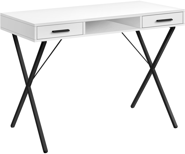 Monarch Specialties Inc. White/Black Metal Computer Desk