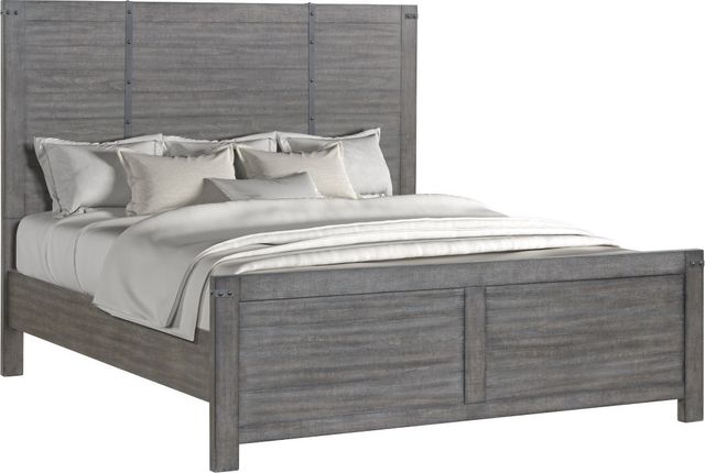 New Classic® Home Furnishings Galleon Gray Eastern King Panel Bed-0
