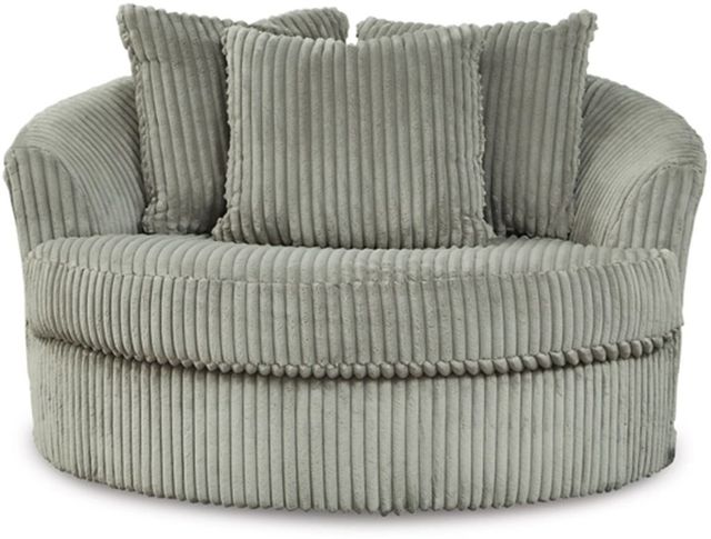 Signature Design by Ashley® Lindyn Fog Oversized Swivel Accent Chair-2