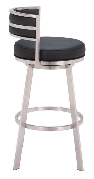 Zuo® Modern Gimsby Black Swivel Barstool-1