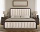 International Furniture Direct Mezquite Black/Glossy Acrylic Queen Upholstered Panel Bed-2