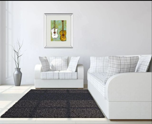 Classy Art Six Strings IIl by Deann Herbert Mirror Framed Wall Art-2