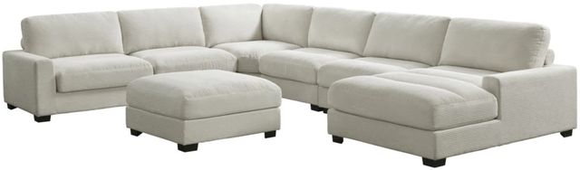 Elements International Arizona 7-Piece Steno Beige Right-Arm Facing Sectional -0
