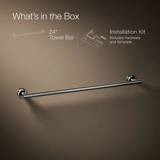 KOHLER® Purist® Vibrant Titanium 24" Towel Bar-4