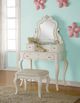 ACME Furniture Edalene Pearl White Leather Vanity Stool-1
