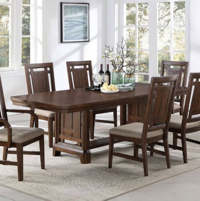 Winners Only® Kentwood Brown 96" Trestle Table-3