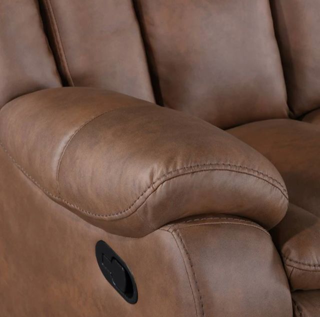 New Classic® Home Furnishings Morello Brown Dual Manual Reclining Loveseat-4