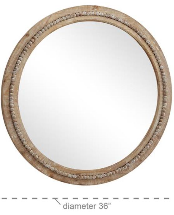 Deco Marche Light Brown Beaded Wall Mirror-3