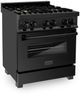 ZLINE 30" Black Stainless Steel Pro Style Dual Fuel Range-0