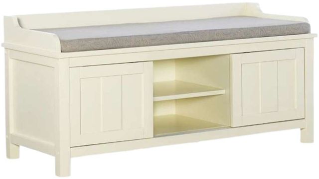 Linon Shirley Antique White Storage Bench-0