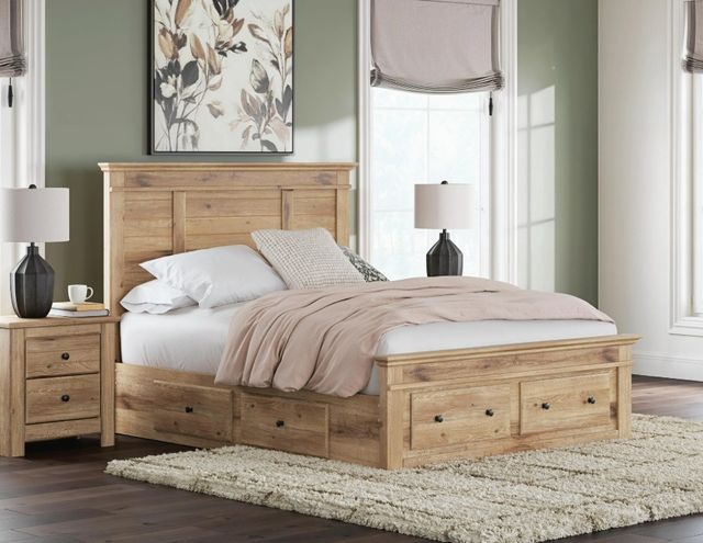 Signature Design by Ashley® Fenderport Tan Queen Storage Panel Bed-1