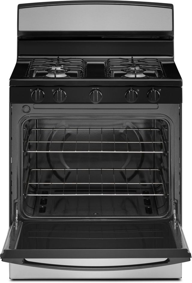 Amana® 30" Stainless Steel Freestanding Gas Range with Easy Clean Glass Door-1