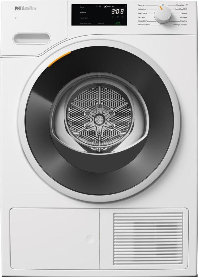 Miele T1 White Edition 4.1 Cu. Ft. Lotus White Electric Ventless Dryer with Heat Pump-0