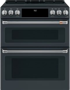 Café™ 30" Matte Black Slide In Double Oven Electric Range