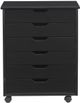 Linon Rudy Black Wide Rolling Storage Cart-2